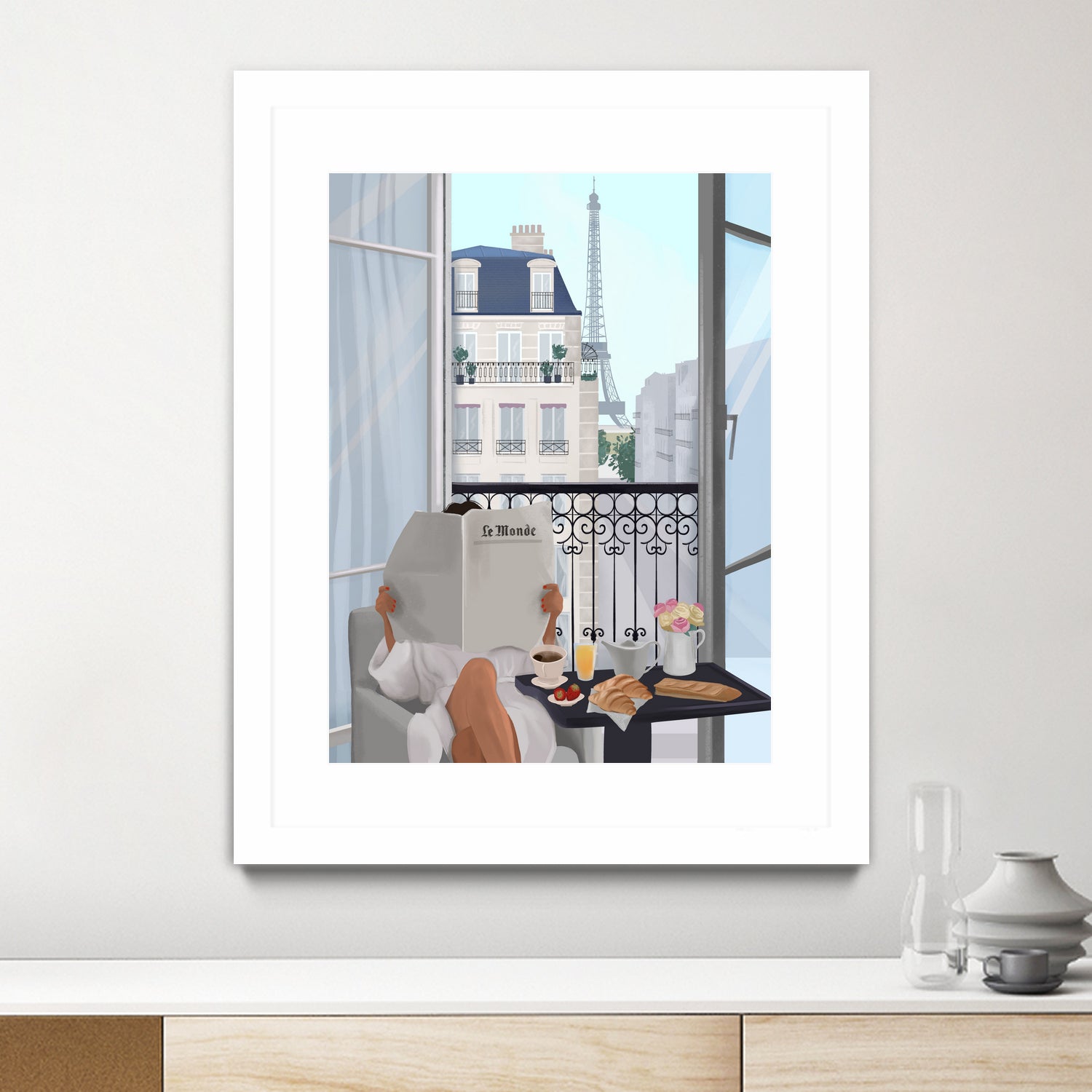 Paris Balcony by Petra Lizde on GIANT ART - illustration  paris 