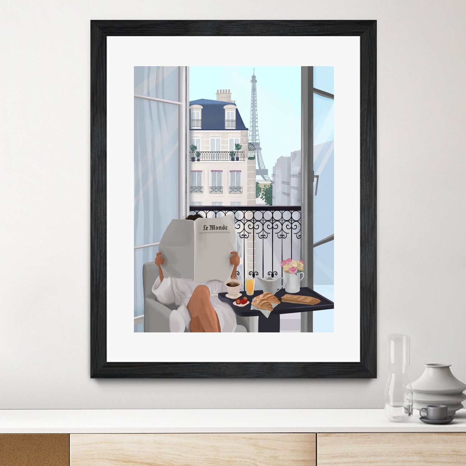 Paris Balcony by Petra Lizde on GIANT ART - illustration  paris 