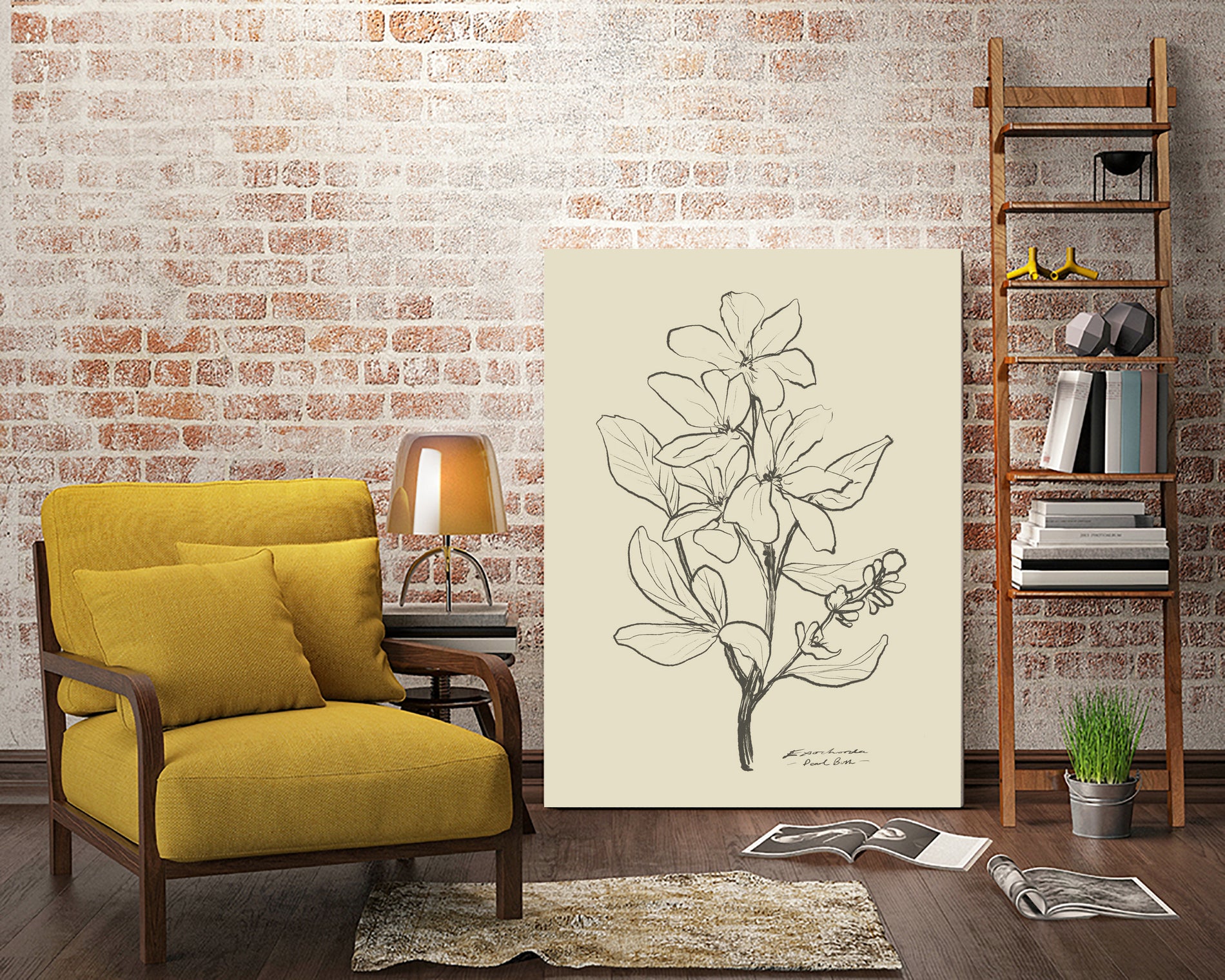 Floral 1 by Dan Hobday on GIANT ART - flowers and plants sketch