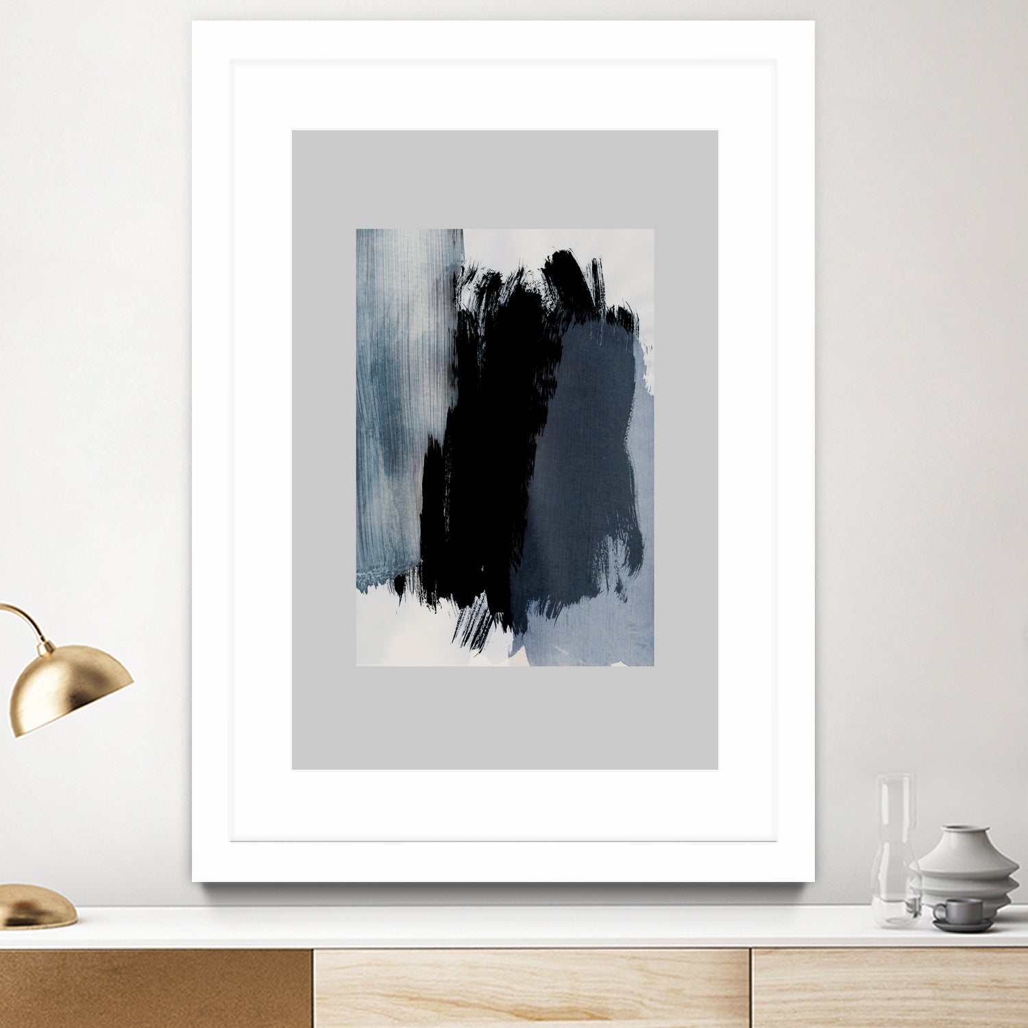 Abstract Brush Strokes 15 by Mareike on GIANT ART - blue illustration painted