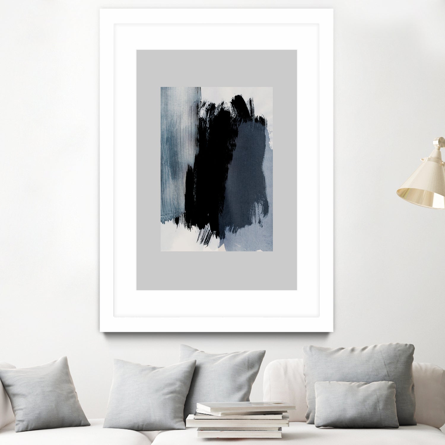 Abstract Brush Strokes 15 by Mareike on GIANT ART - blue illustration painted