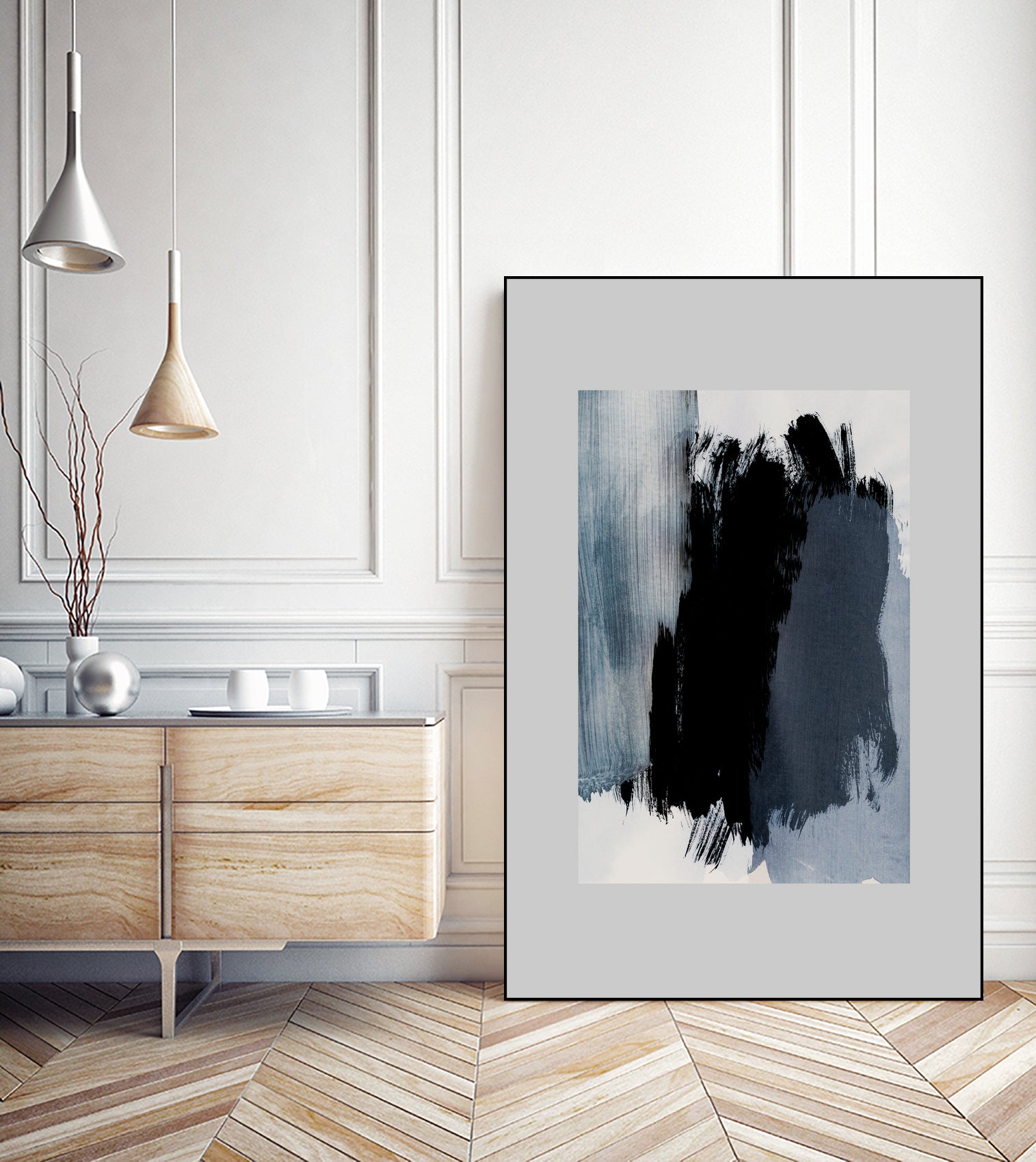 Abstract Brush Strokes 15 by Mareike on GIANT ART - blue illustration painted