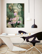 Marie Antoinette Dont Rush Me by Talitha McQueen on GIANT ART - pink contemporary  human face,flower,text,clothing,painting,doll,poster,person,fashion,flowers,flora,floral,botanical,flowers and plants,botanicals,word,words,painted,paint,painterly,people,portrait,figurative