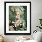 Marie Antoinette Dont Rush Me by Talitha McQueen on GIANT ART - pink contemporary  human face,flower,text,clothing,painting,doll,poster,person,fashion,flowers,flora,floral,botanical,flowers and plants,botanicals,word,words,painted,paint,painterly,people,portrait,figurative