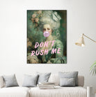 Marie Antoinette Dont Rush Me by Talitha McQueen on GIANT ART - pink contemporary  human face,flower,text,clothing,painting,doll,poster,person,fashion,flowers,flora,floral,botanical,flowers and plants,botanicals,word,words,painted,paint,painterly,people,portrait,figurative