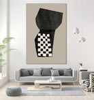 Checkered Abstraction by MIUUS STUDIO on GIANT ART - black shapes 