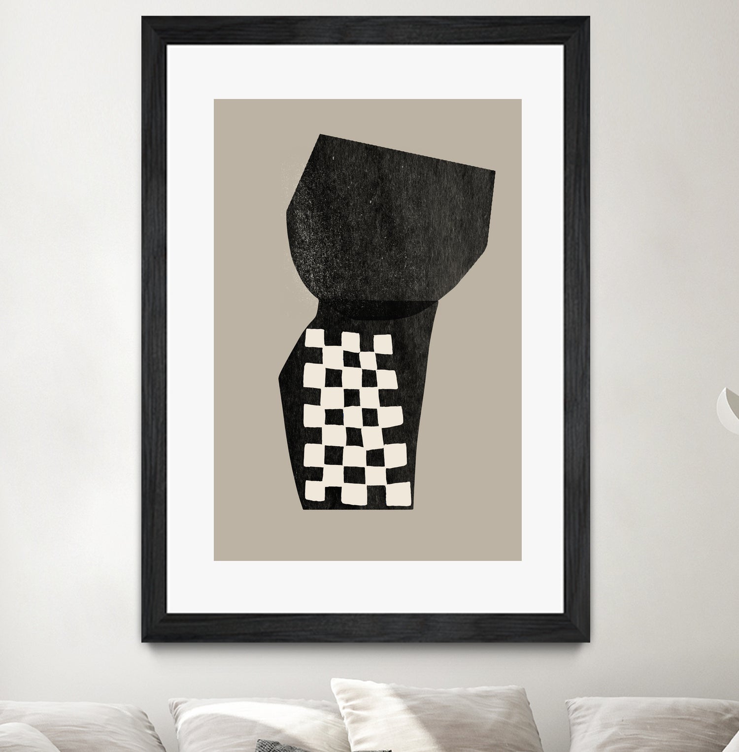 Checkered Abstraction by MIUUS STUDIO on GIANT ART - black shapes 