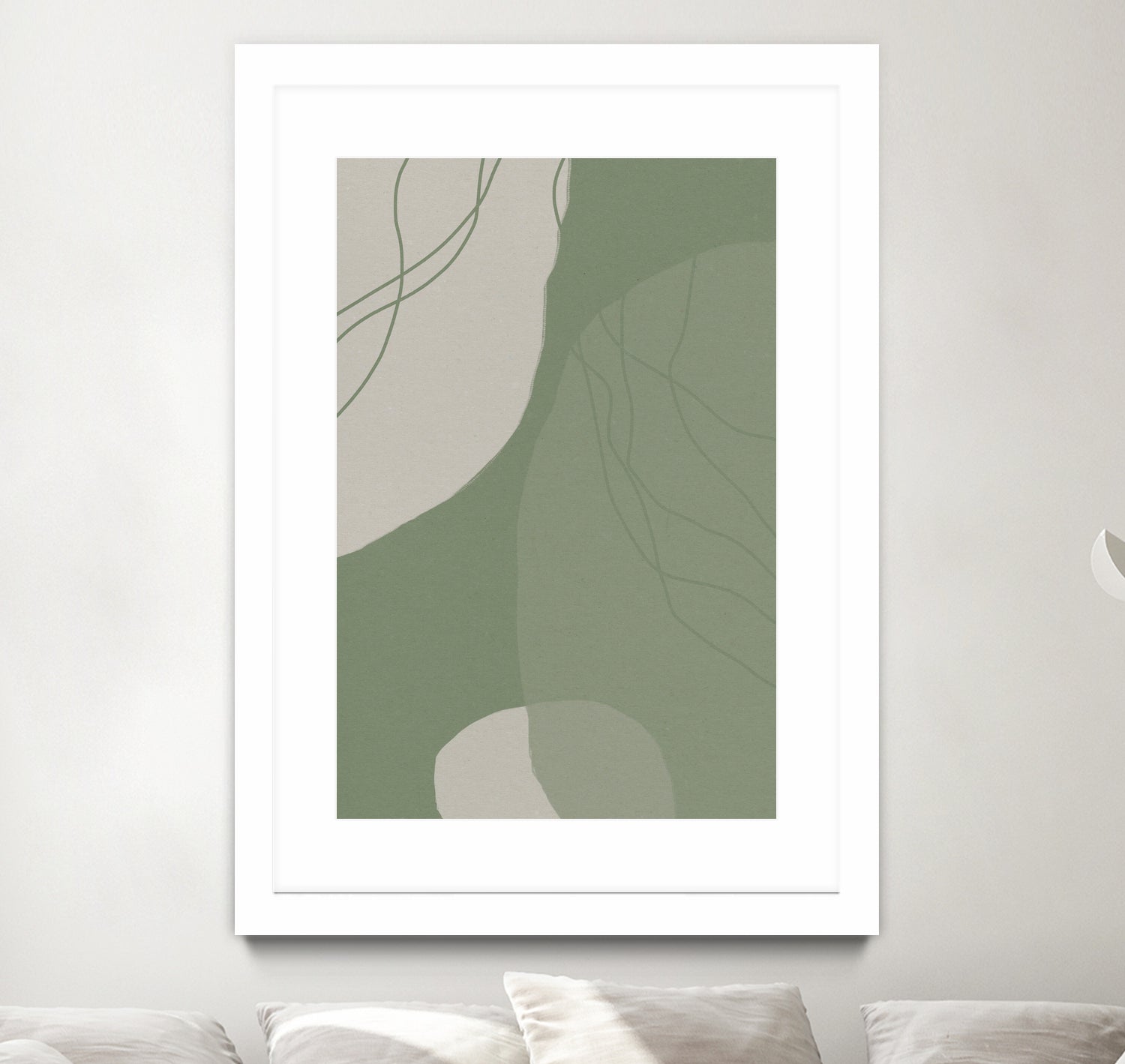 Modern Abstract Minimalist  Shapes In Sage and White  0008 by Dina Dankers on GIANT ART - abstract drawing