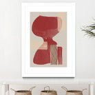 Crimson Harmony by THE MIUUS STUDIO  on GIANT ART - red shape  abstract, bold, white, grey, gray, calm, painting, print,  wallart,  wall art,  energetic, colourful, graphic print, illustration, soft, brush strokes, cute, prints, home decor, beige, black, drawing