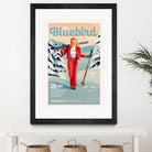 The Bluebird Daily Pinup Ski Art by The Whiskey Ginger on GIANT ART - figurative text