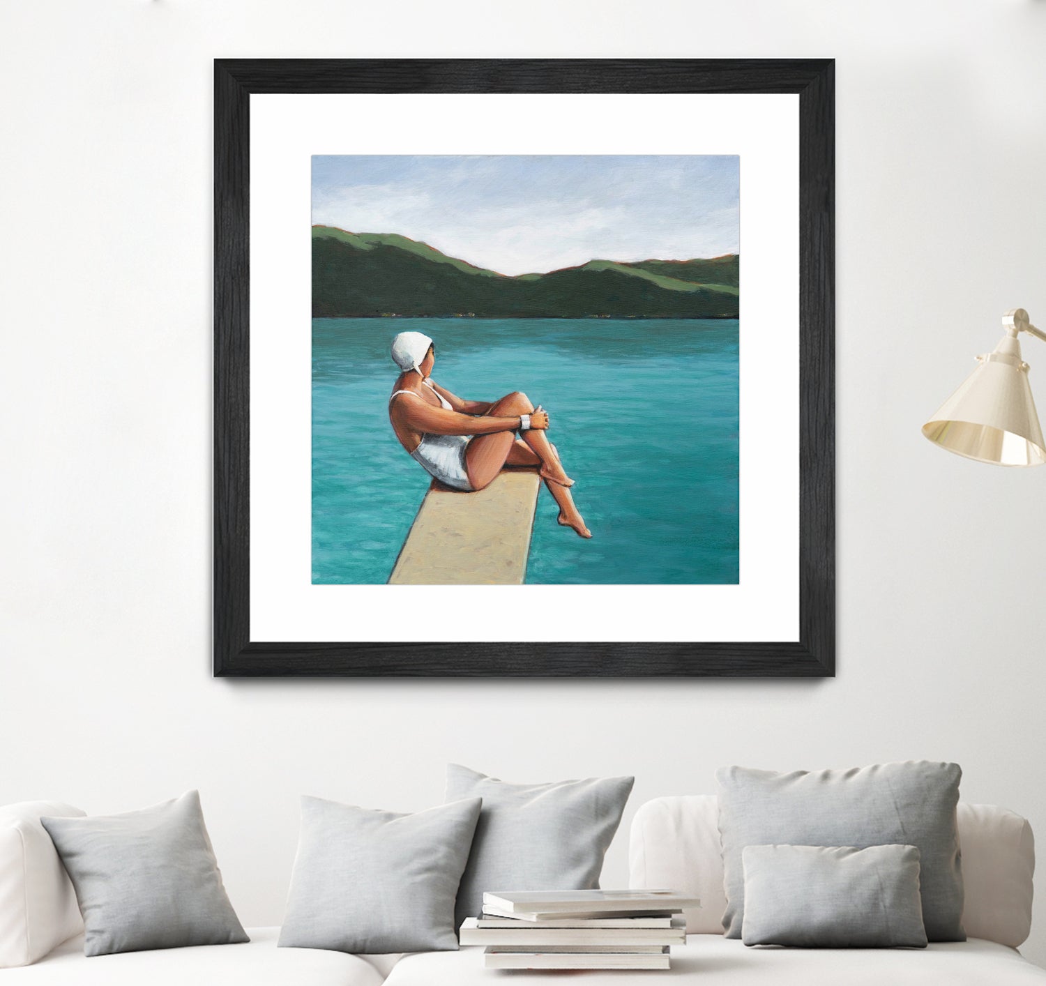 Swimmer At Lake by Sarah Morrissette on GIANT ART - figurative diving board