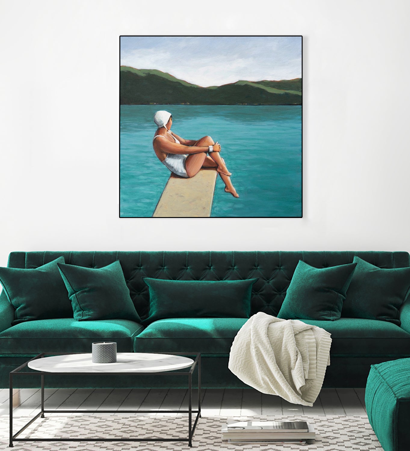 Swimmer At Lake by Sarah Morrissette on GIANT ART - figurative diving board