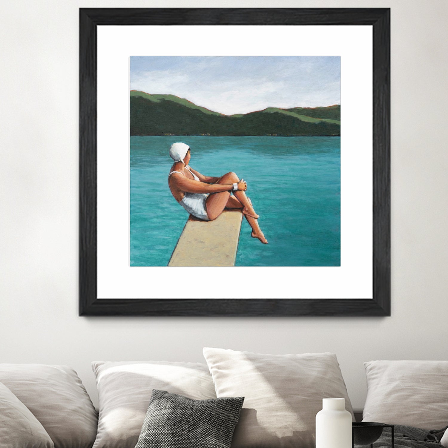 Swimmer At Lake by Sarah Morrissette on GIANT ART - figurative diving board