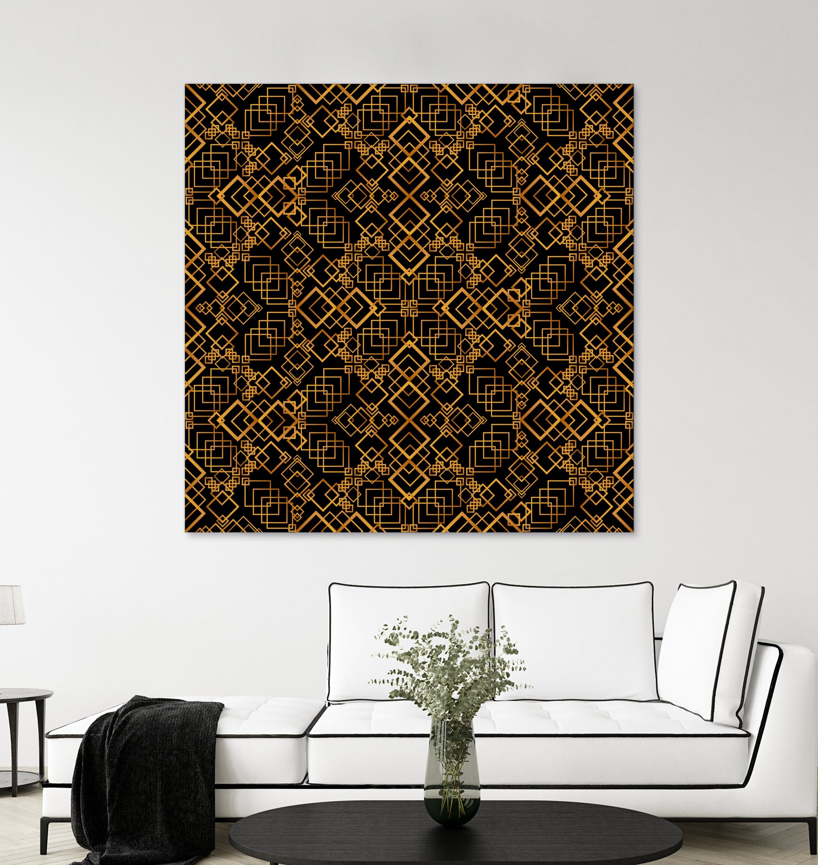 Golden Maze Pattern by Marika Barsrsind on GIANT ART - 8000 illustration