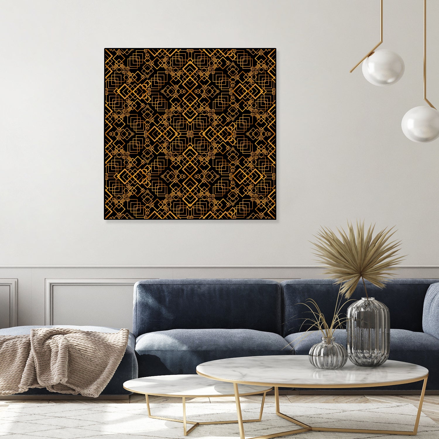 Golden Maze Pattern by Marika Barsrsind on GIANT ART - 8000 illustration