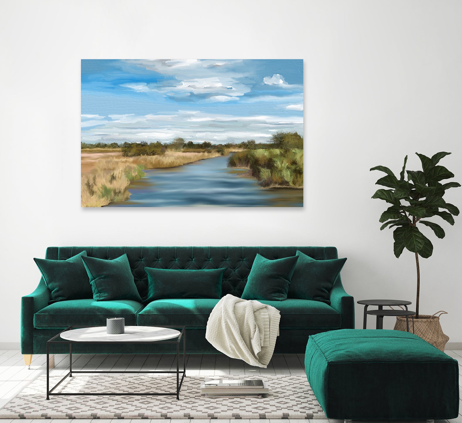 River of Reeds, Botswana by Jenna Alheit on GIANT ART - green landscape 