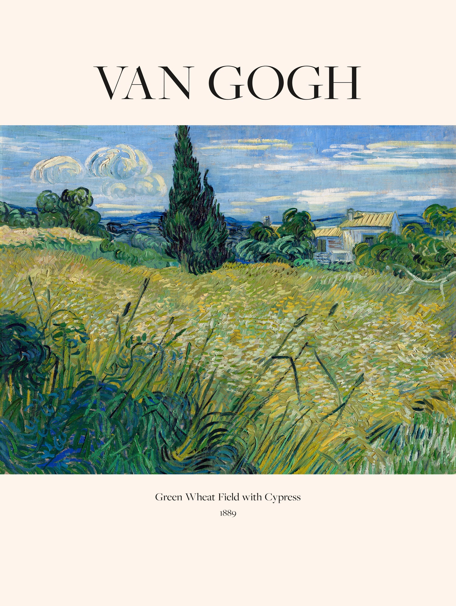 Green Wheat Field With Cypress (1889) Van Gogh by Vincent Van Gogh on GIANT ART - landscape tree