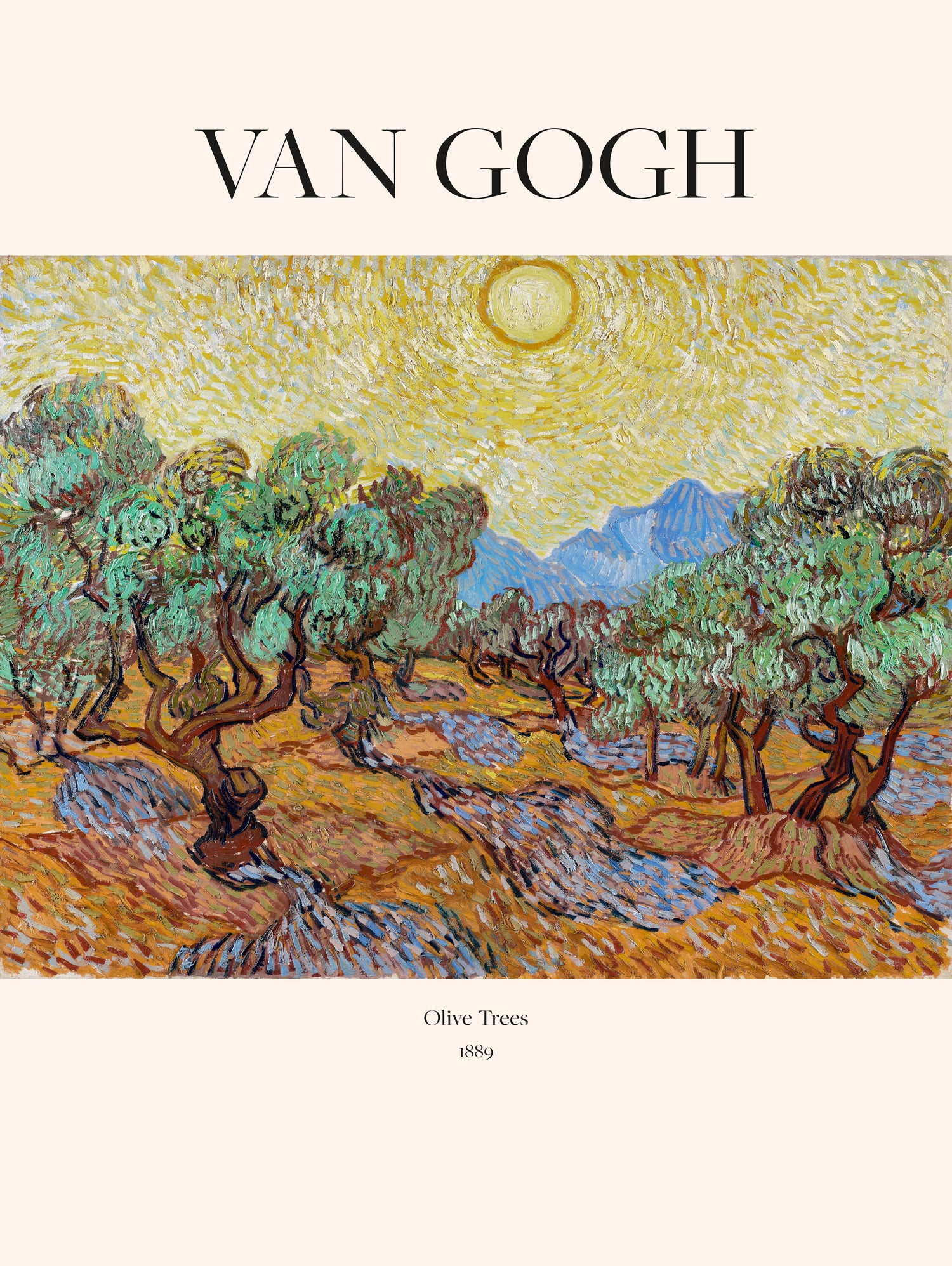 Olive Trees (1889) by Vincent Van Gogh on GIANT ART - landscape text