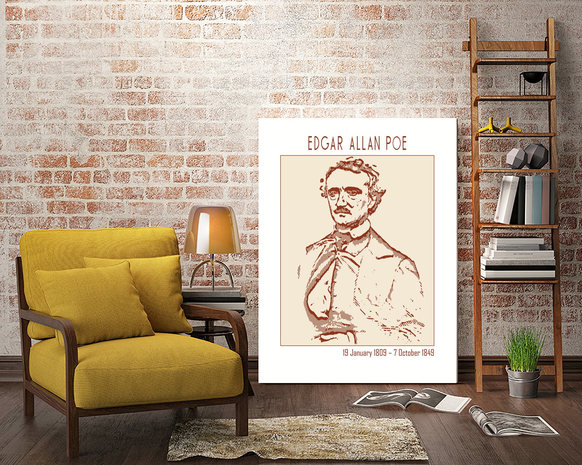 Vintage Poe Portrait by Doa Project on GIANT ART - 3000 illustration