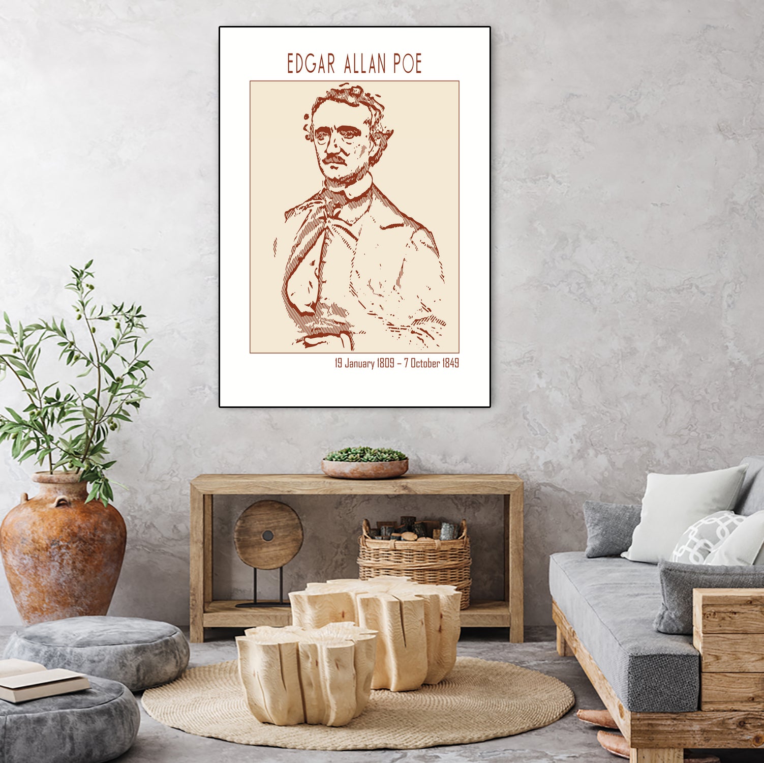 Vintage Poe Portrait by Doa Project on GIANT ART - 3000 illustration