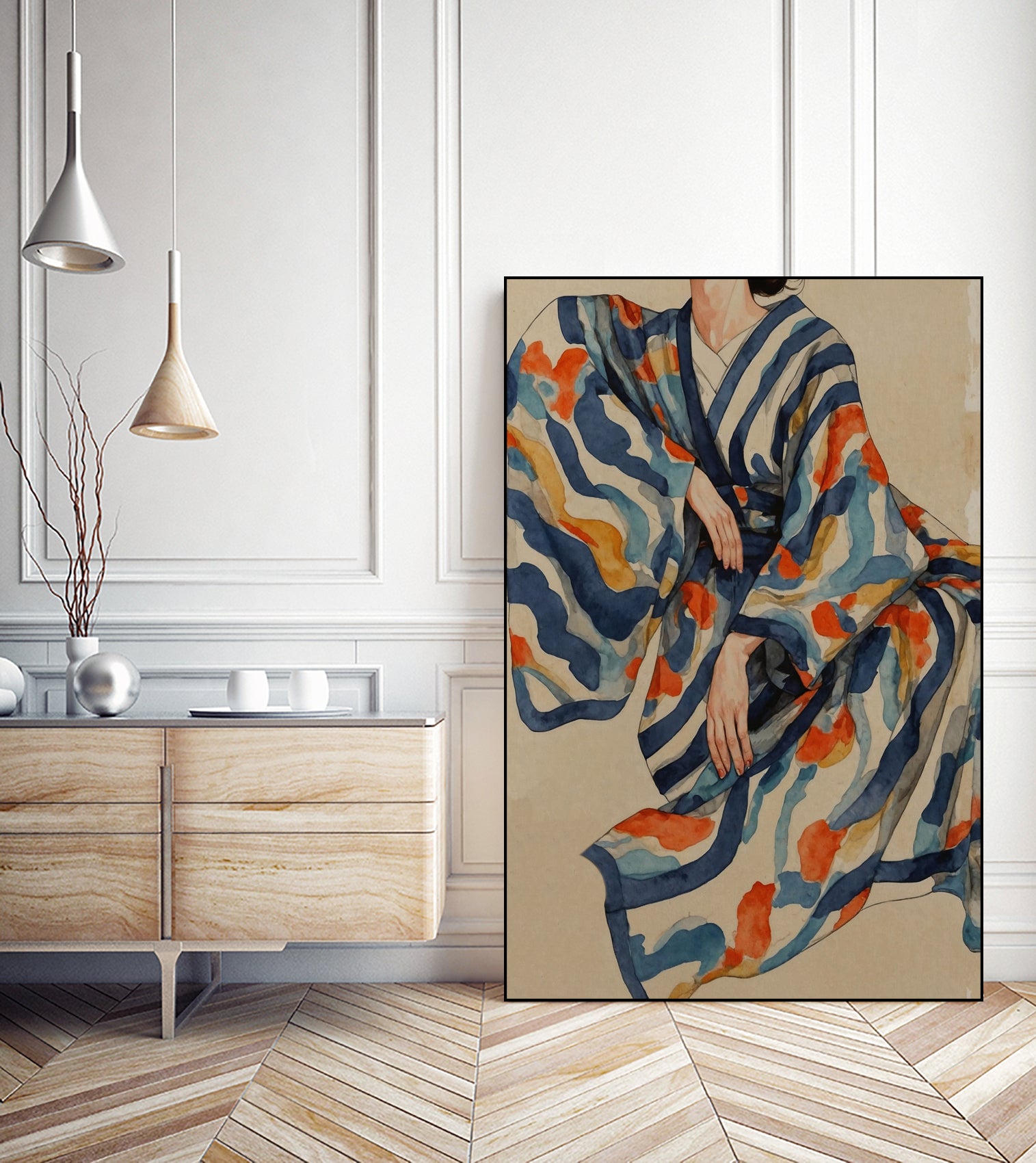 Flowing Kimono Patterns by THE MIUUS STUDIO on GIANT ART - 7200 illustration