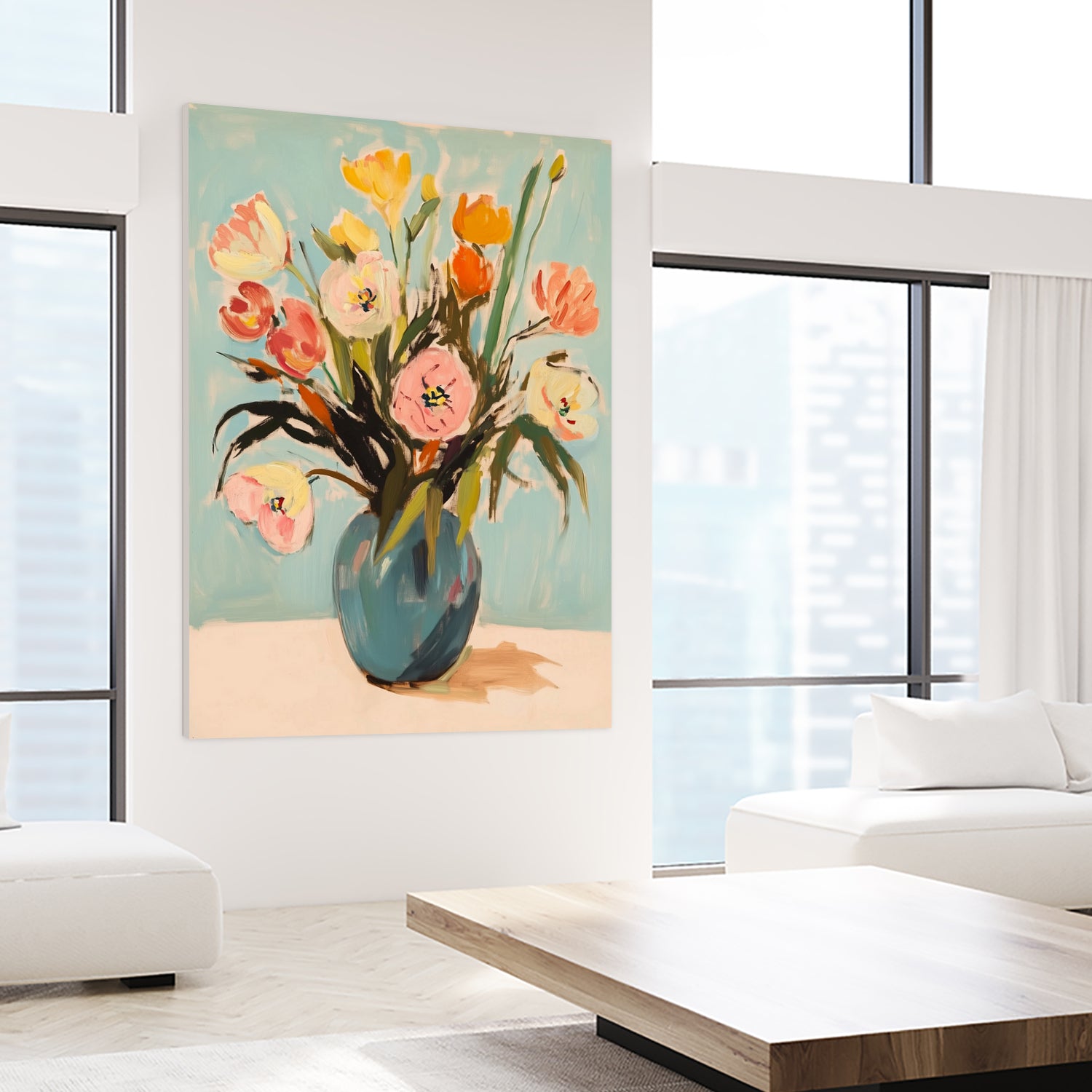Colorful Flowers in Vase by Melloi Art Prints on GIANT ART - flowers and plants colorful