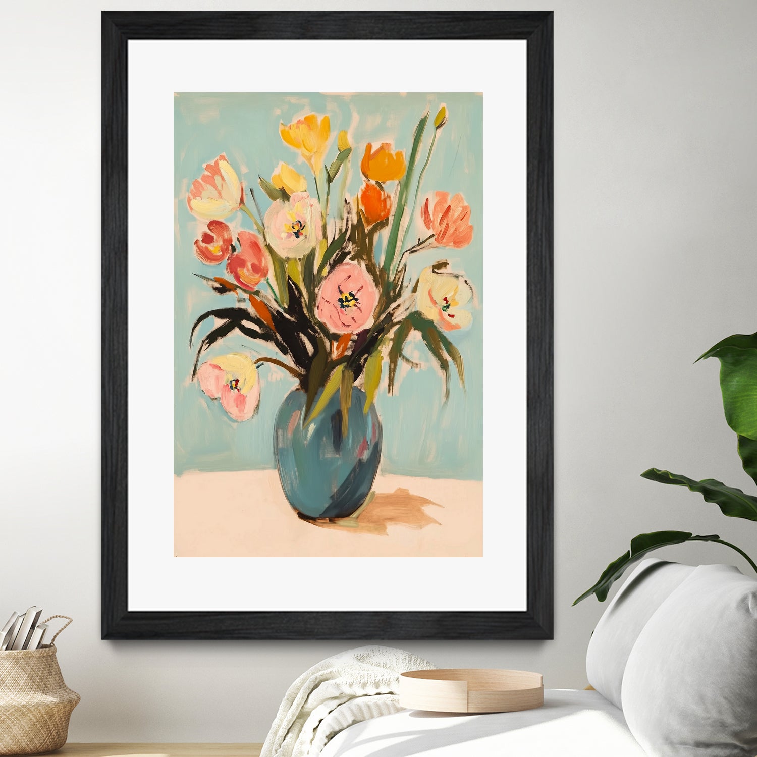 Colorful Flowers in Vase by Melloi Art Prints on GIANT ART - flowers and plants colorful