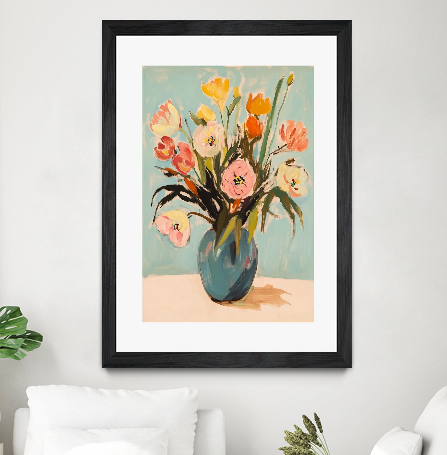 Colorful Flowers in Vase by Melloi Art Prints on GIANT ART - flowers and plants colorful