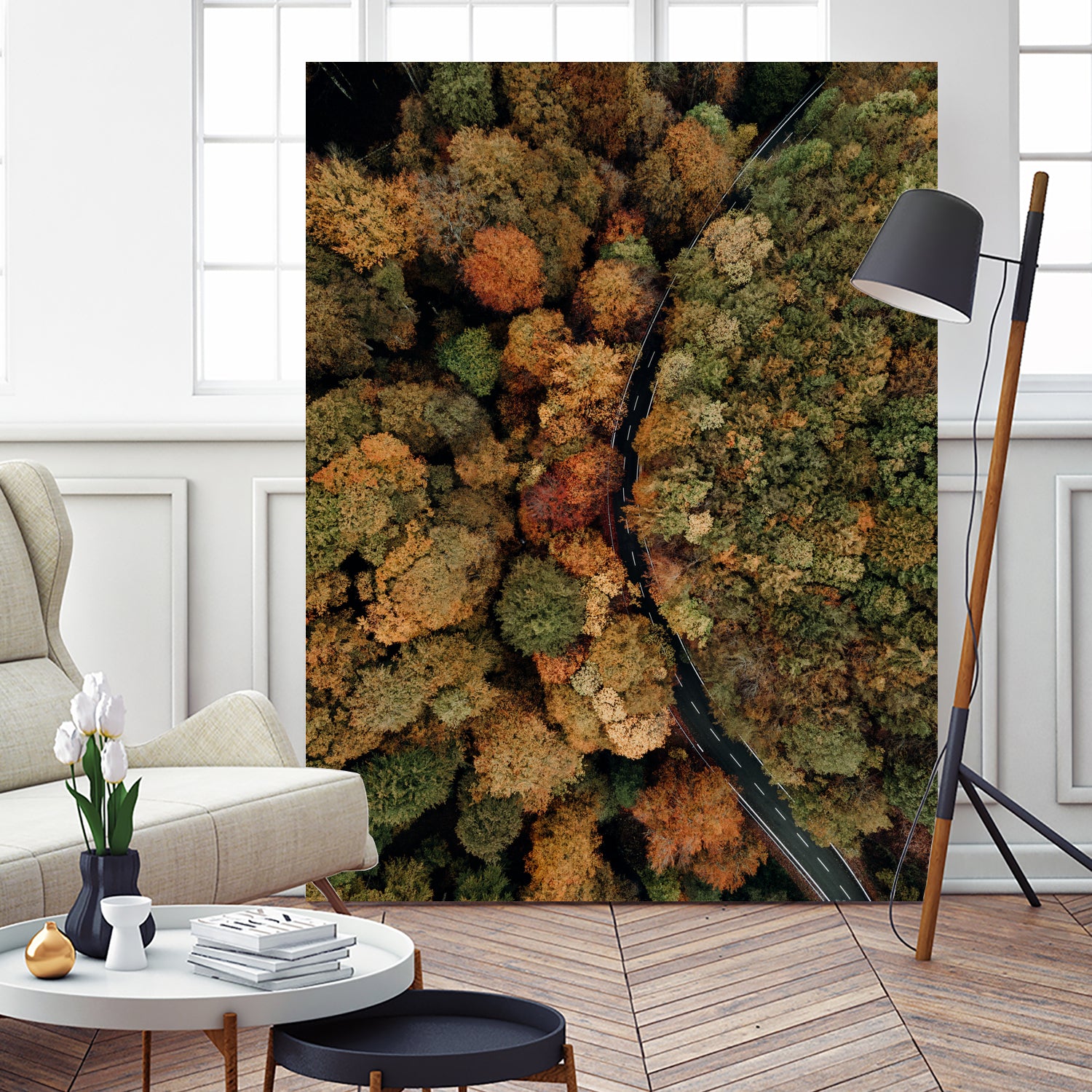 Autumn's Winding Path by Javier Pardina on GIANT ART - forest landscape  forest