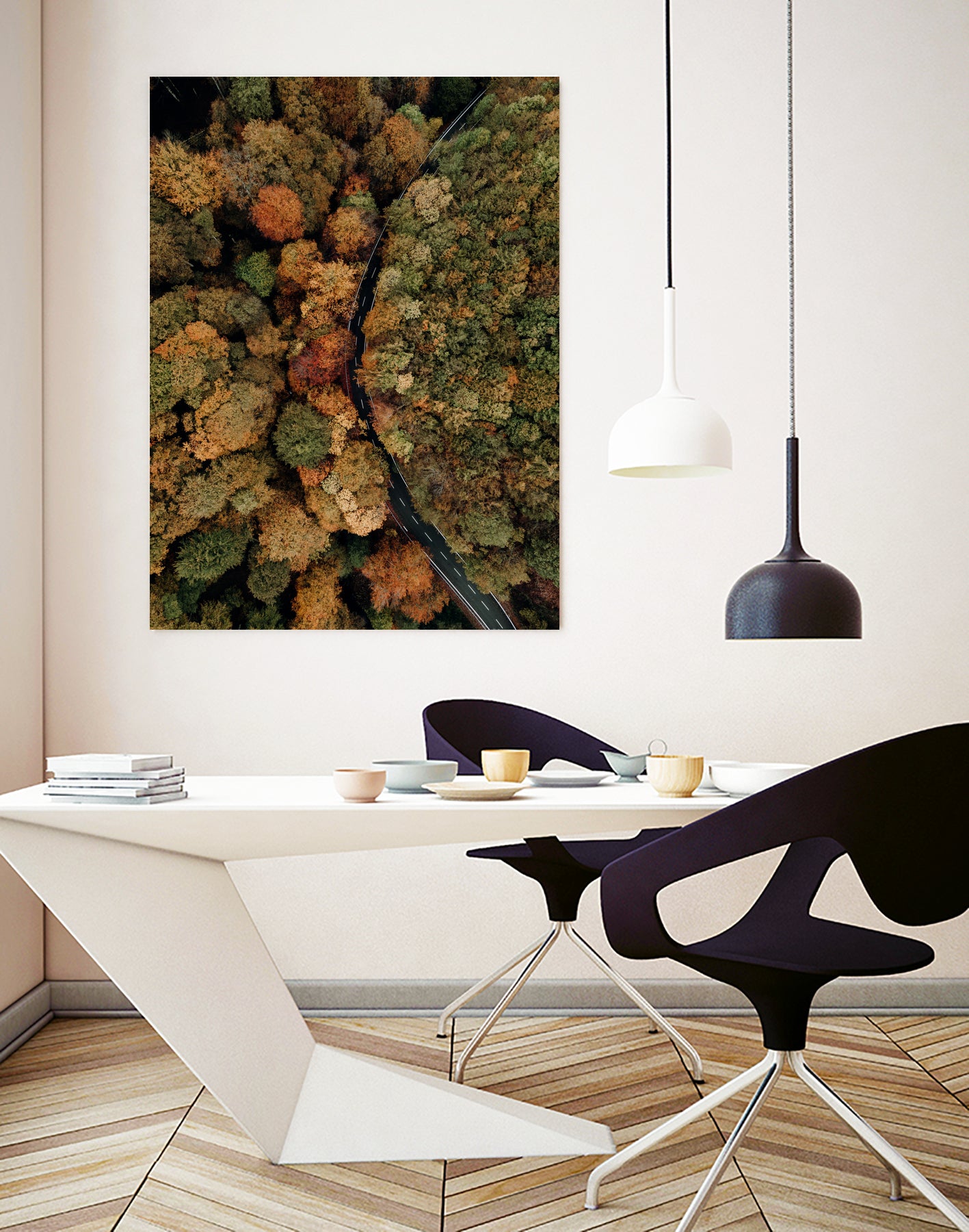 Autumn's Winding Path by Javier Pardina on GIANT ART - forest landscape  forest