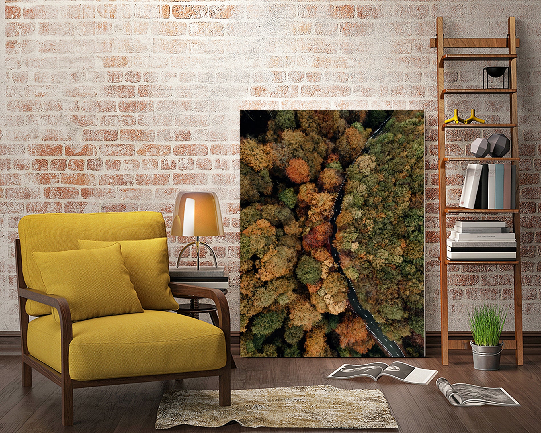 Autumn's Winding Path by Javier Pardina on GIANT ART - forest landscape  forest