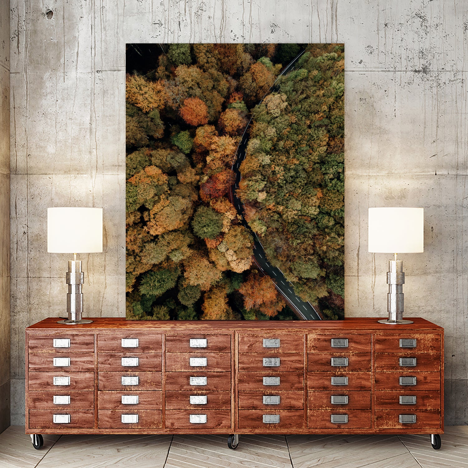 Autumn's Winding Path by Javier Pardina on GIANT ART - forest landscape  forest