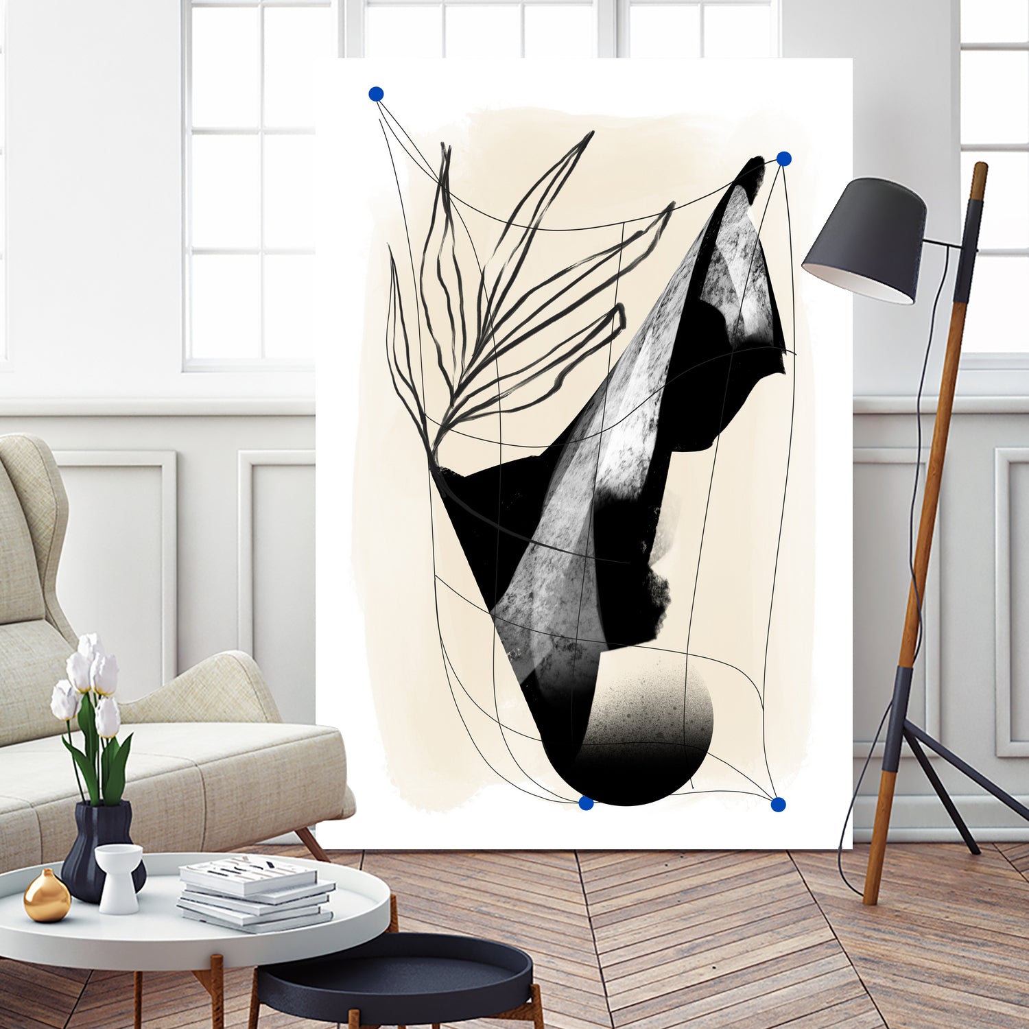 Which Came First by Jilli Darling  on GIANT ART - abstract abstract, bold, white, grey, gray, calm, painting, print,  wallart,  wall art,  energetic, colourful, graphic print, illustration, soft, brush strokes, cute, prints, home decor, beige, black, drawing