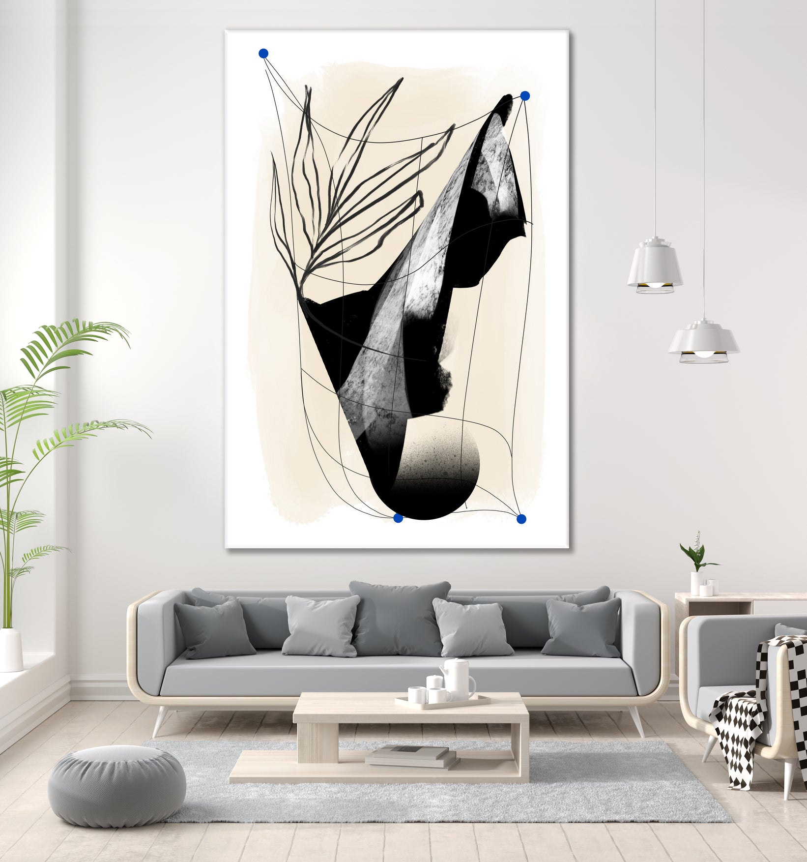 Which Came First by Jilli Darling  on GIANT ART - abstract abstract, bold, white, grey, gray, calm, painting, print,  wallart,  wall art,  energetic, colourful, graphic print, illustration, soft, brush strokes, cute, prints, home decor, beige, black, drawing