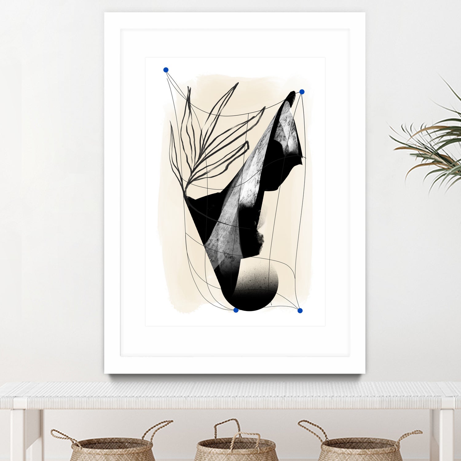 Which Came First by Jilli Darling  on GIANT ART - abstract abstract, bold, white, grey, gray, calm, painting, print,  wallart,  wall art,  energetic, colourful, graphic print, illustration, soft, brush strokes, cute, prints, home decor, beige, black, drawing