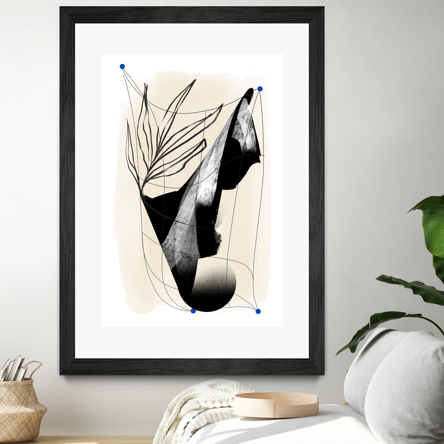 Which Came First by Jilli Darling  on GIANT ART - abstract abstract, bold, white, grey, gray, calm, painting, print,  wallart,  wall art,  energetic, colourful, graphic print, illustration, soft, brush strokes, cute, prints, home decor, beige, black, drawing