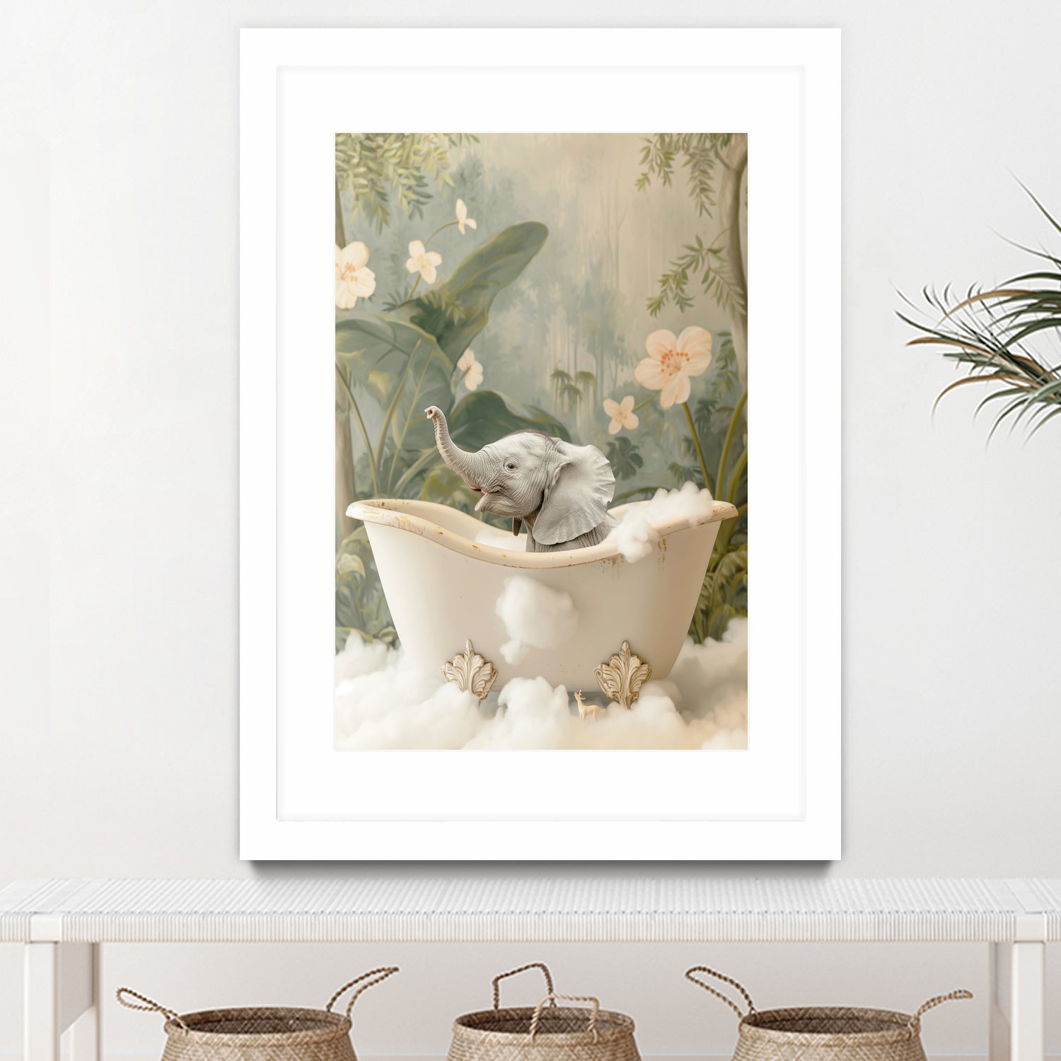 Elephant Bath Joy by Niky Rahner on GIANT ART - animals rahner