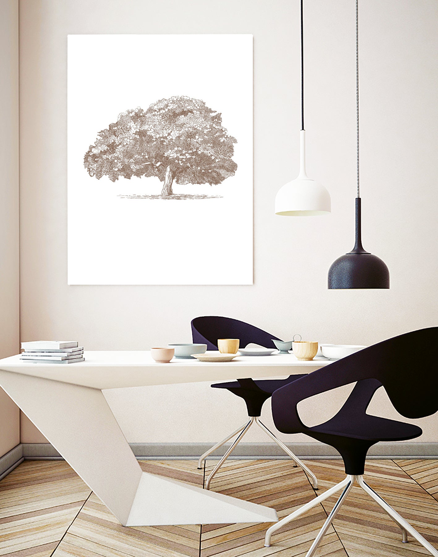 Big Tree in Brown Sepia by Katie Oa#039;Shea on GIANT ART - 2550 illustration