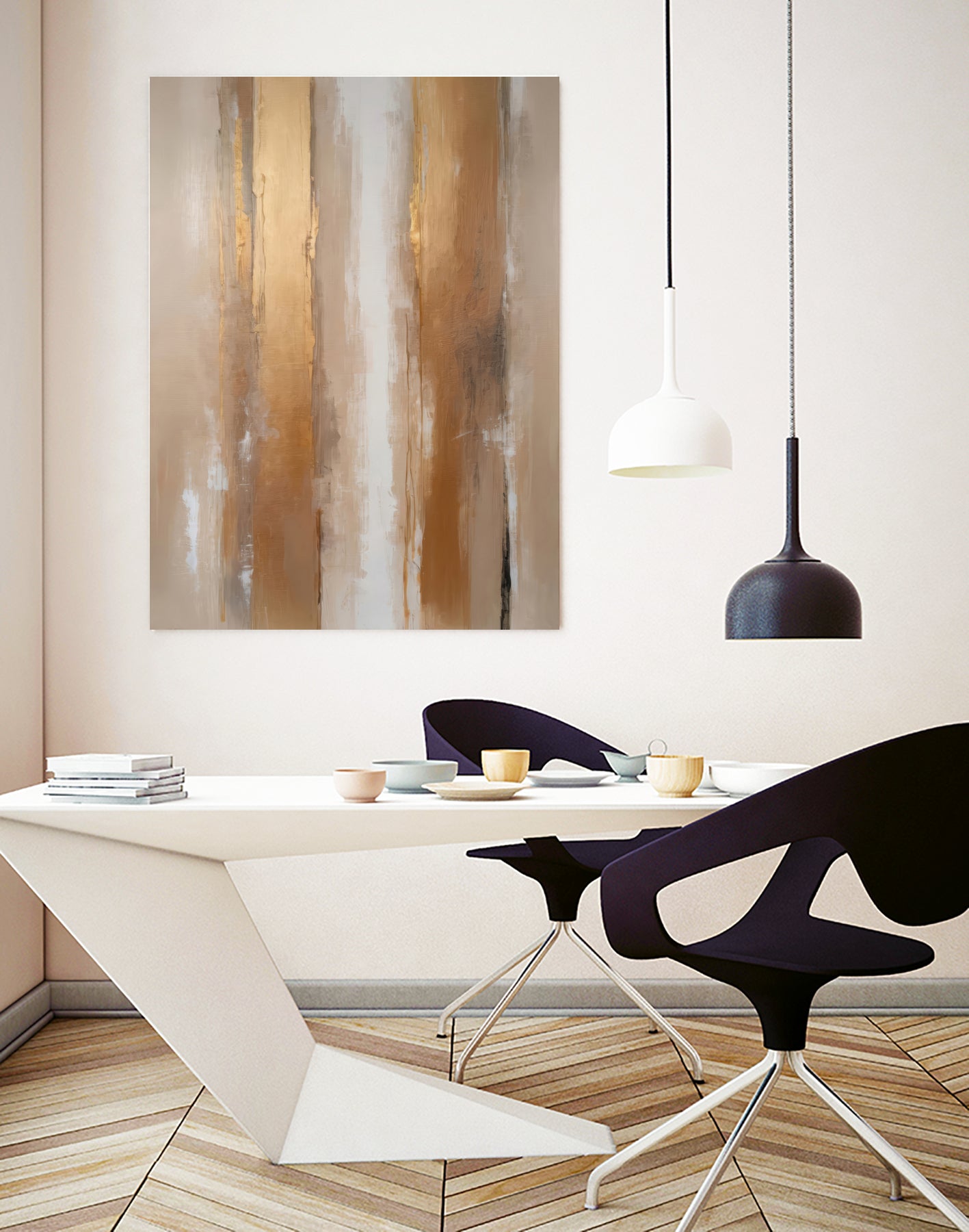 Stripes In Soft Neutrals by Alpenglow Workshop on GIANT ART - abstract abstract wall art