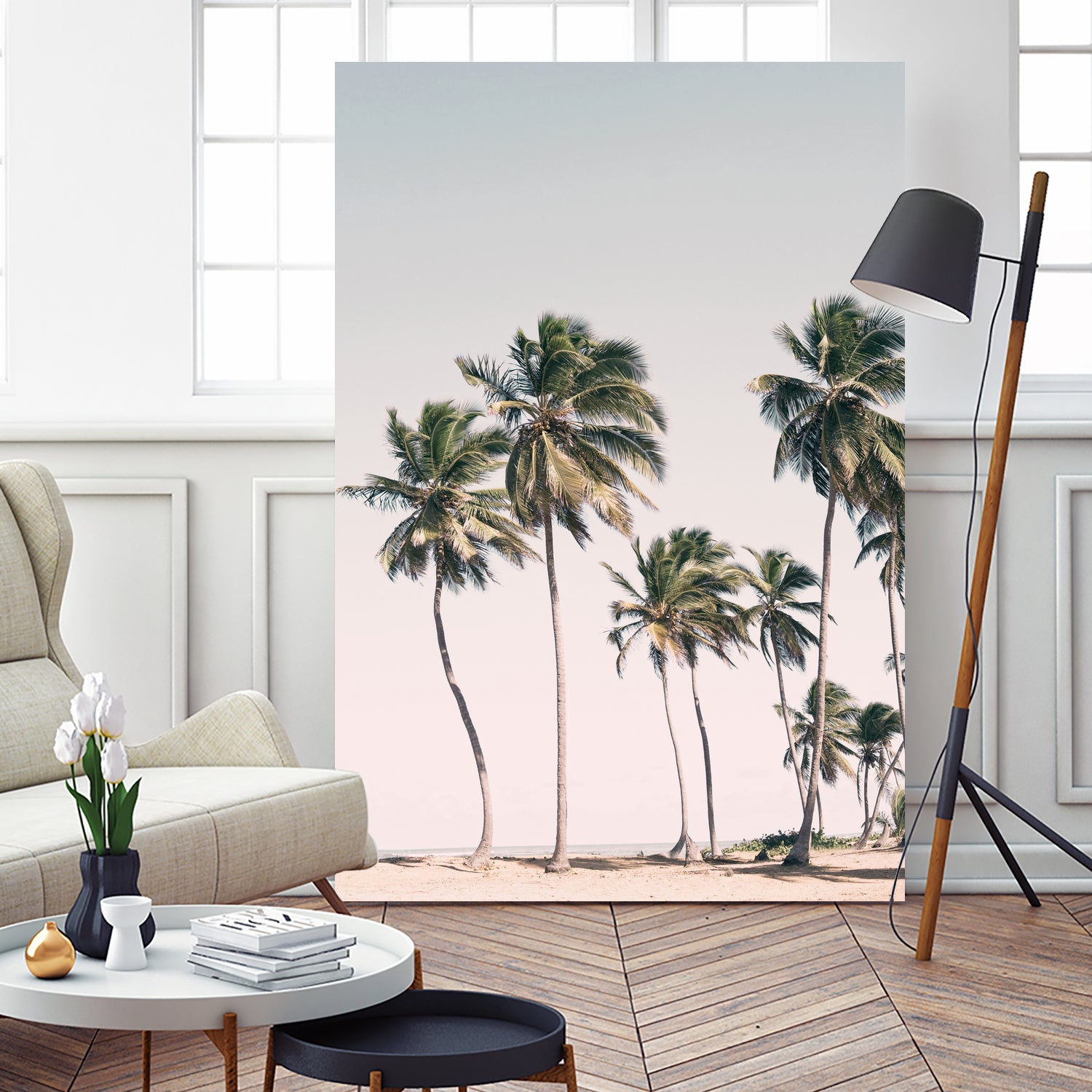 Blush Tropical Trees by Kathrin Pienaar on GIANT ART - palm trees  palm trees