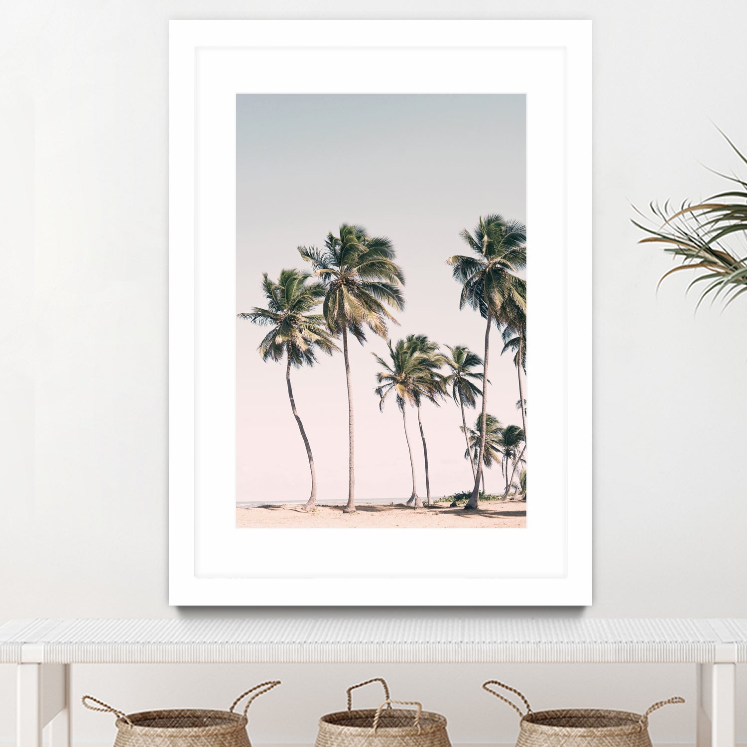 Blush Tropical Trees by Kathrin Pienaar on GIANT ART - palm trees  palm trees