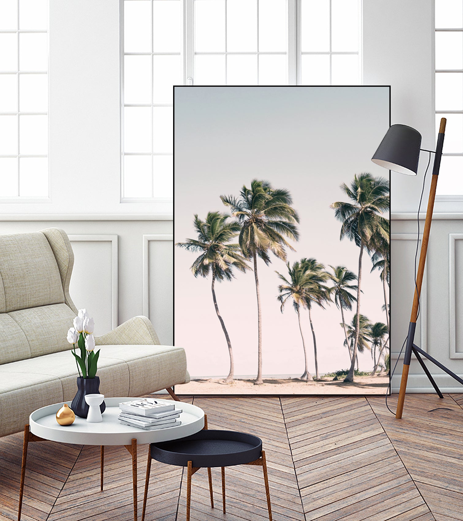 Blush Tropical Trees by Kathrin Pienaar on GIANT ART - palm trees  palm trees