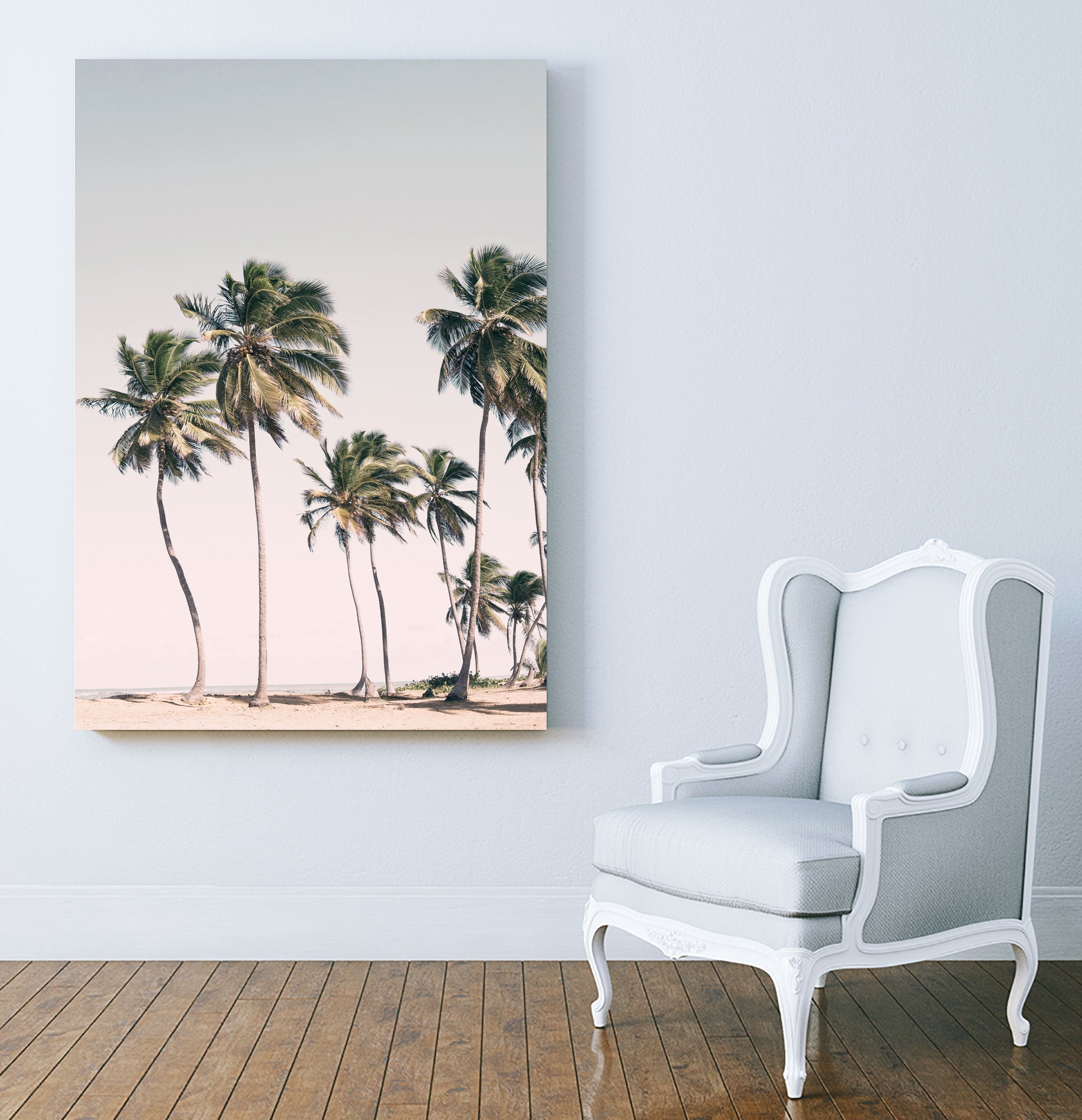 Blush Tropical Trees by Kathrin Pienaar on GIANT ART - palm trees  palm trees