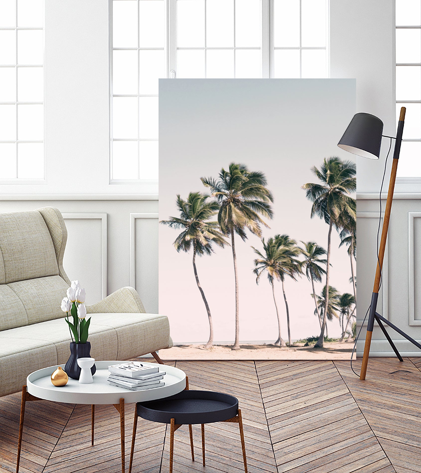 Blush Tropical Trees by Kathrin Pienaar on GIANT ART - palm trees  palm trees