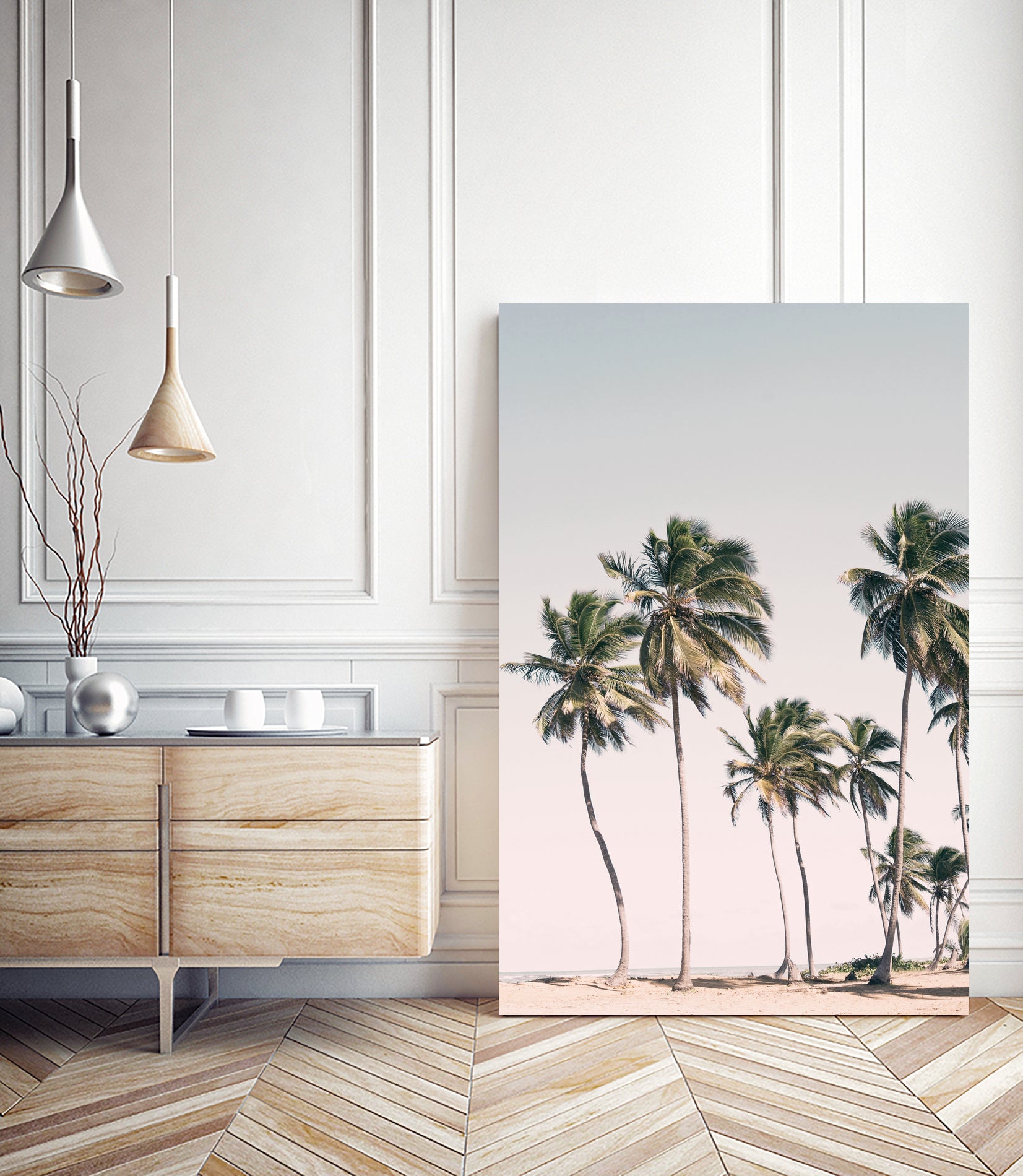 Blush Tropical Trees by Kathrin Pienaar on GIANT ART - palm trees  palm trees
