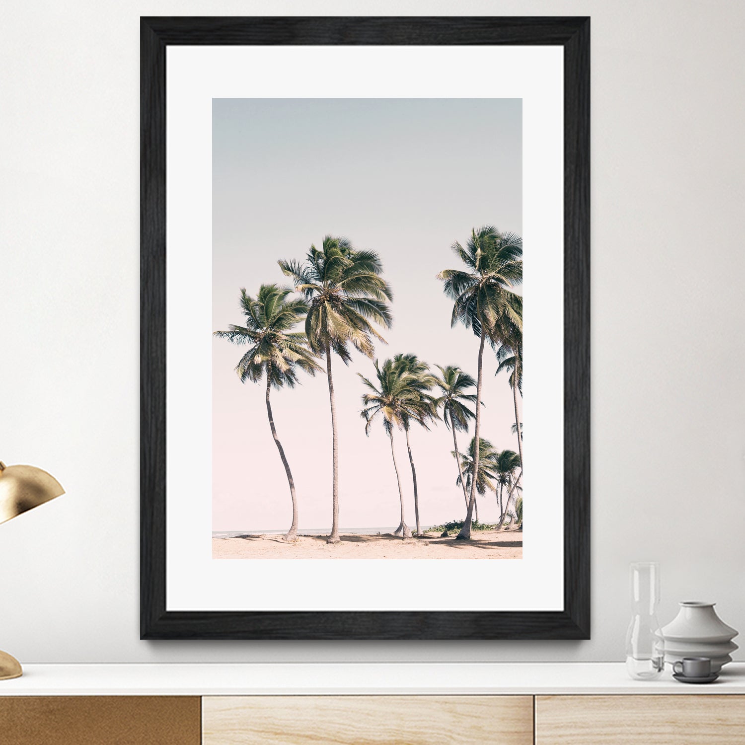 Blush Tropical Trees by Kathrin Pienaar on GIANT ART - palm trees  palm trees