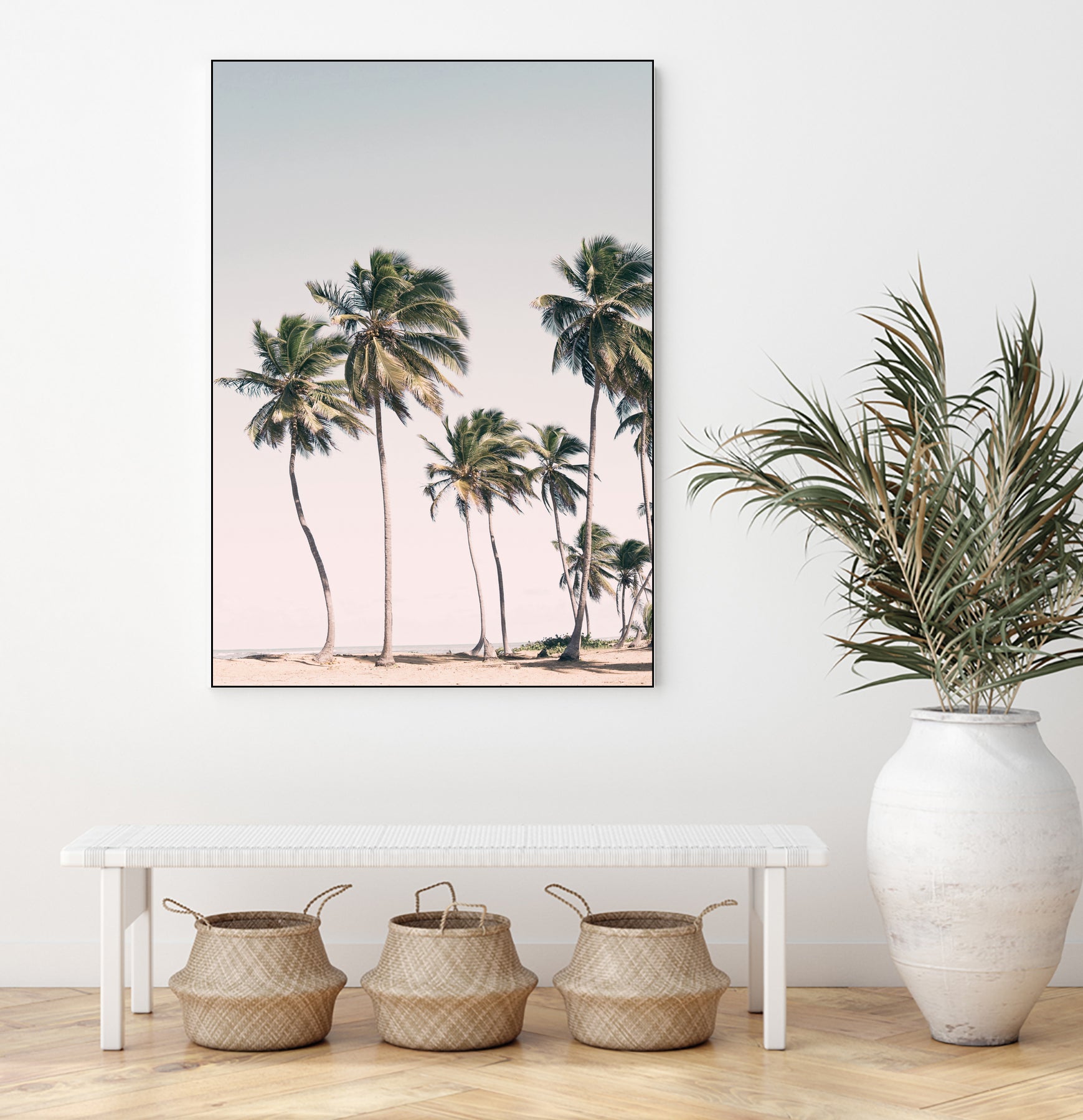 Blush Tropical Trees by Kathrin Pienaar on GIANT ART - palm trees  palm trees
