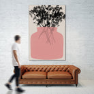 Pink Silhouette of a Jar by Garima Dhawan on GIANT ART - modern art flowers and plants modern art