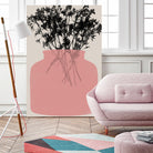 Pink Silhouette of a Jar by Garima Dhawan on GIANT ART - modern art flowers and plants modern art