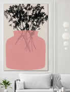 Pink Silhouette of a Jar by Garima Dhawan on GIANT ART - modern art flowers and plants modern art